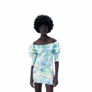 - Zara Floral Print Poplon Dress XS